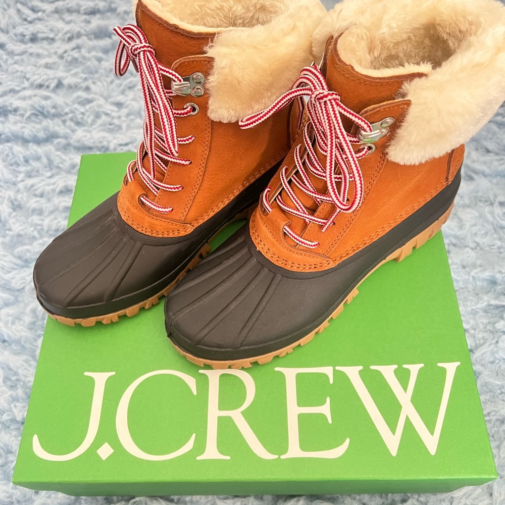 J. Crew Women's Tan and Black Winter Boots